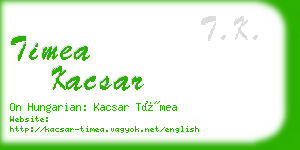 timea kacsar business card